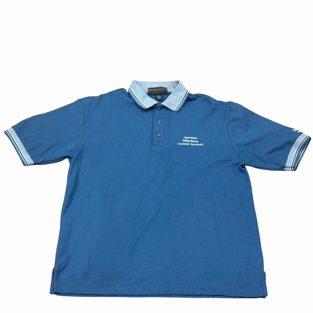 Vintage Cencorp Aerojet Polo Shirt Men's L Country Cottons Aerospace Corporate